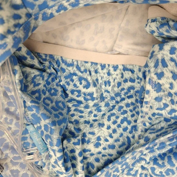 J. McLaughlin Catalina Cloth Maxi Dress Size XL Blue Leopard Animal Print Beach - Picture 5 of 7